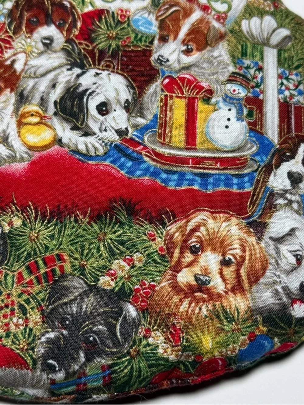 Holiday Puppy Print Dog Stocking - Red & Multi